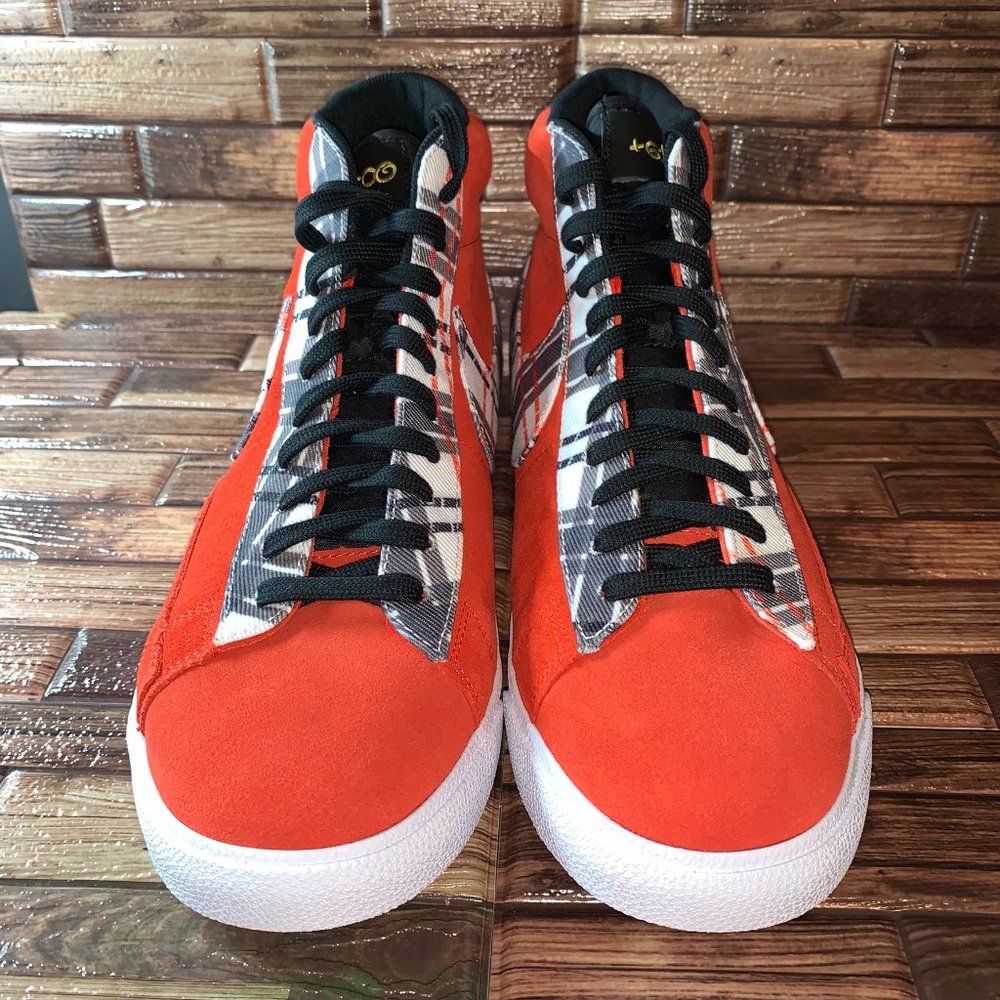 Nike Ben Simmons Mid Blazer Shoes Orange Red plaid - Picture 3 of 8